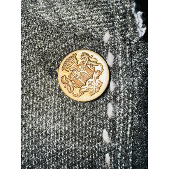 Marese Steampunk Embroider Floral Military Coat Jacket M Grey Rose Floral Cotton - Picture 8 of 10